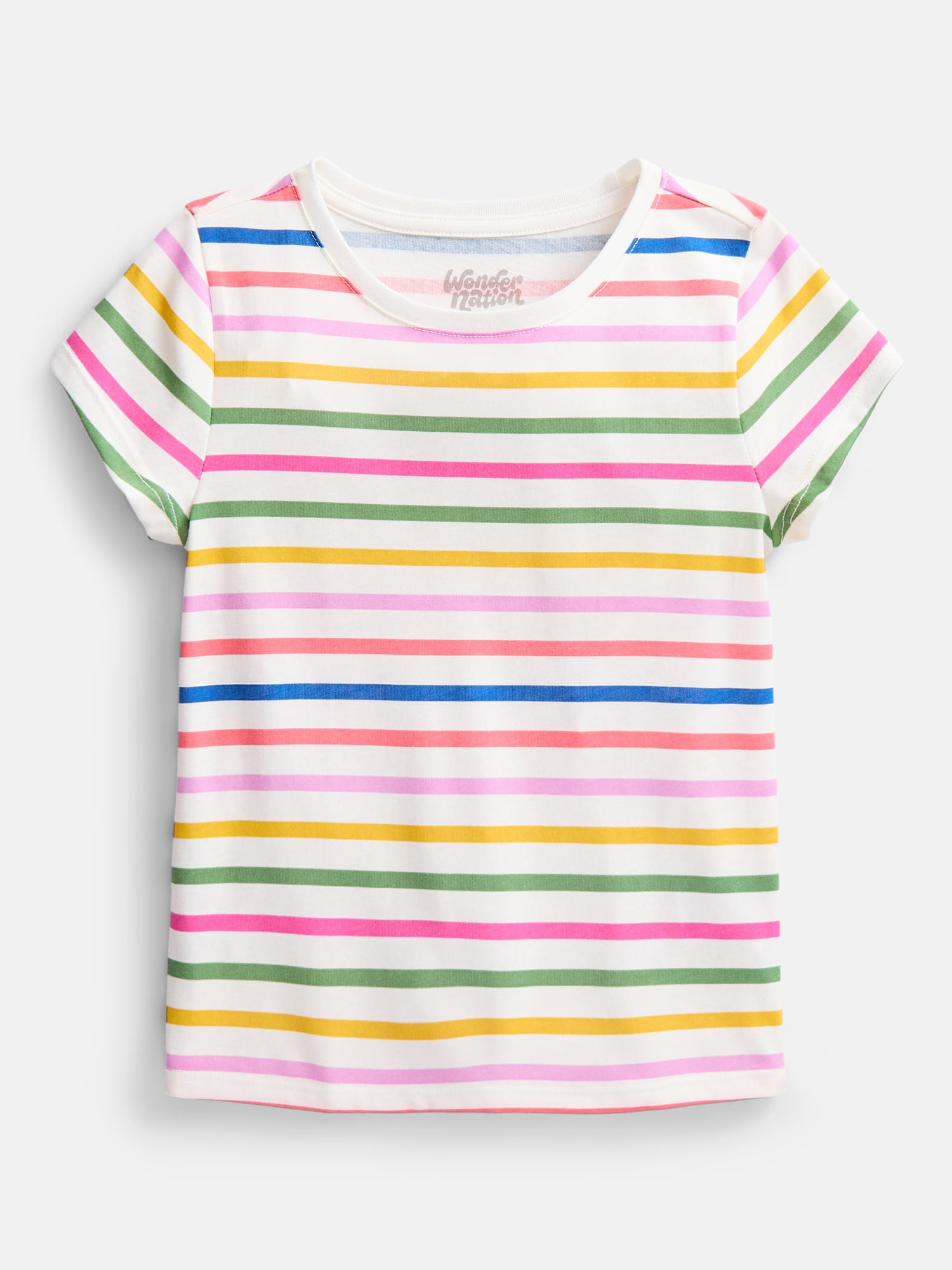 Wonder Nation Girls Short Sleeve Kid Tough T-Shirt, 3-Pack, Sizes 4-18 & Plus