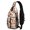 Halloween Cute Icons on Pink Pattern, variant on Halloween Ghost Bone Pattern Sling Backpack, Cycling Sling Bag with Earphone Port, Adjustable Strap Gift Ideas for Hiking Cycling Walking