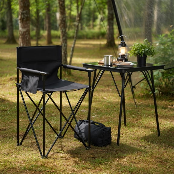 Topcobe Portable 38 Inch Oversized High Camping Fishing Folding Chair, Folding Camping Chairs
