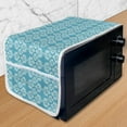 thumbnail image 1 of Floral Microwave Oven Cover, Folkloric Vintage Flower Petals Pattern Damask Influences Monochrome Print, Water Resistant Organizer with Pockets Kitchen, 36" x 12", Sky Blue and Coconut, by Ambesonne, 1 of 4