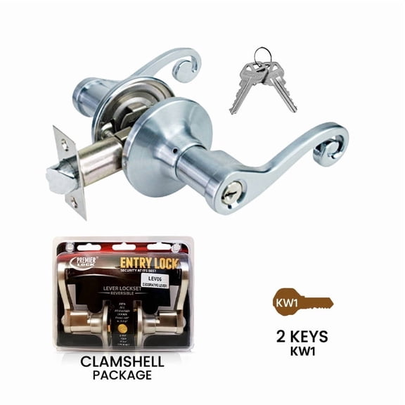 Premier Lock Satin Nickel Decorative Commercial Entry Lever