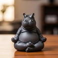 thumbnail image 1 of Figura de resina de hipopótamo torpe de yoga, 1 of 2