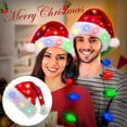 thumbnail image 2 of Juego de 1-3 luces navideñas de colores con gorro de Papá Noel y collar de luces navideñas con bombilla Navid Noel, regalos de disfraces de Año Nuevo, gorros navideños para adultos/niños, 2 of 4