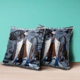 thumbnail image 4 of Amrita Sen Designs CAPL979FSDS-BL-18x18 18 x 18 in. Three Woman Suede Blown & Closed Pillow - Grey, Blue & Black, 4 of 5