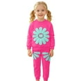 thumbnail image 4 of RUTAYY Children Girls Clothing Sets Cozy Fall Winter Round Neck Long Sleeve Cute Daisy Print Sweatshirt with Floral Petal Pants Tracksuit Vacation Playful Outfit Sets, 4 of 9