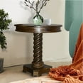 thumbnail image 6 of Round Mango Wood Table with Twisted Pedestal Base and Molded Top, Dark Brown - Saltoro Sherpi, 6 of 6