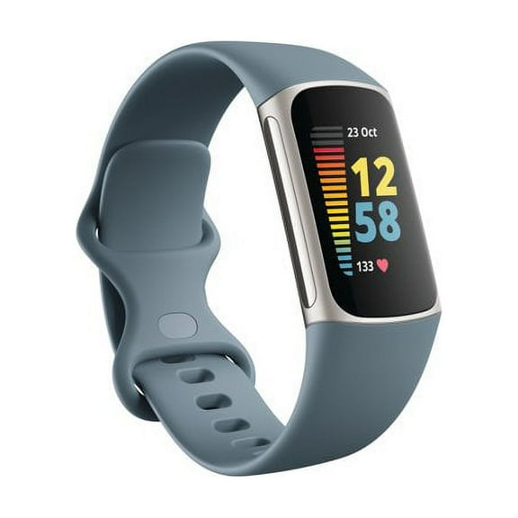 Restored Fitbit FB421SRBU Charge 5 Steel Blue and Platinum Blue (Refurbished)