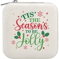 thumbnail image 2 of Travel Jewelry Box Christmas PU Leather Jewelry case Small Portable Jewelry Organizer Box for Rings Earrings Necklaces Bracelets(White) Women Gifts, 2 of 7