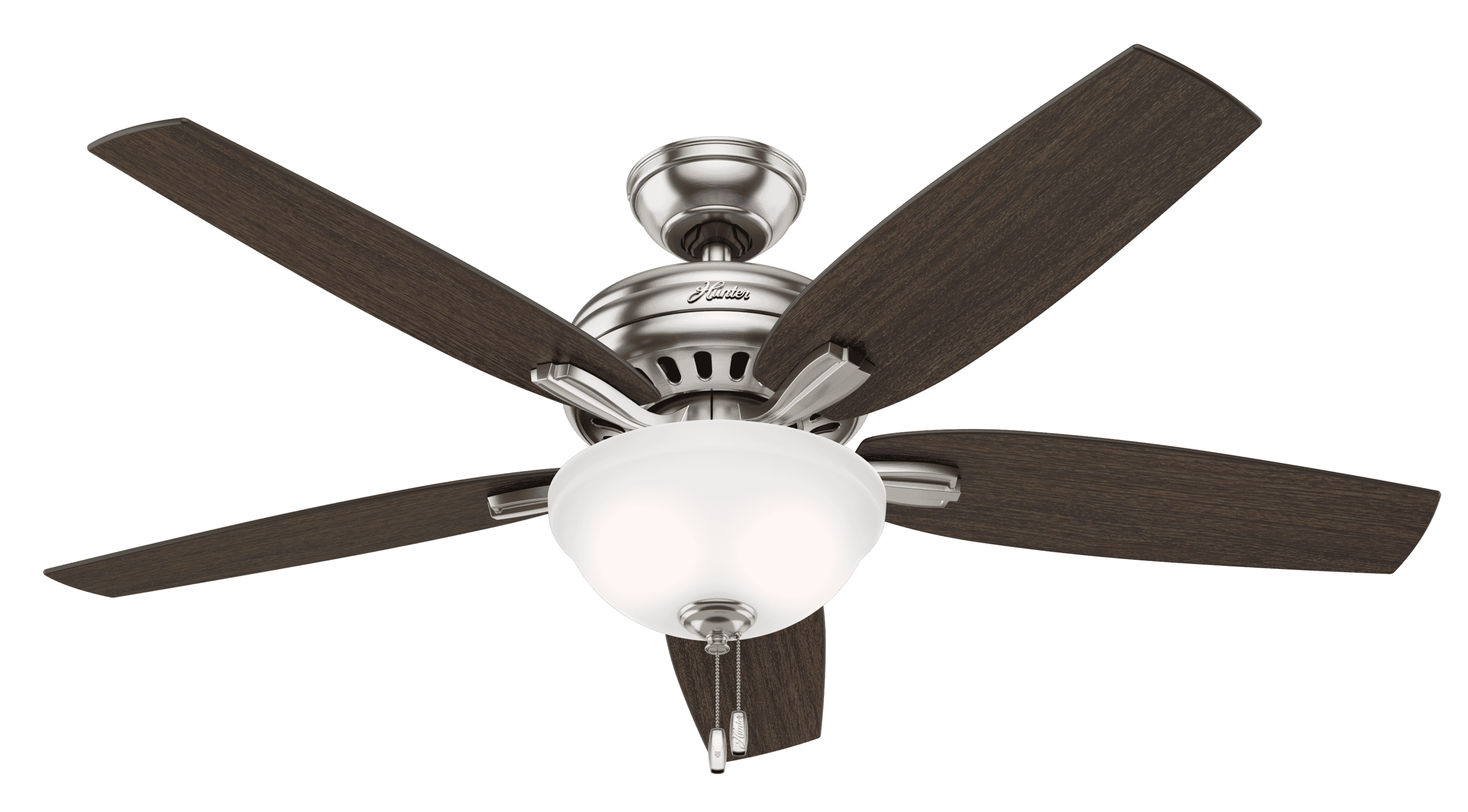 Hunter 53312 Newsome 52" 2Light Indoor Cased White Ceiling Fan in