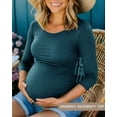 thumbnail image 5 of Women's 3/4 Sleeve Maternity Tops Shirts Ruched Maternity Clothes, 5 of 7