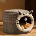 thumbnail image 5 of Nebwoak Winter-Warm Enclosed Cat Bed Cute and Cozy Cat House Windproof and Secure Hiding Spot, 5 of 6
