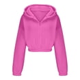 thumbnail image 6 of AherBiu Cropped Sweatshirt Jackets for Women Stretchy Zip up Hoodie Long Sleeve Fleece Lined Outwear, 6 of 7