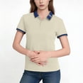 thumbnail image 3 of TaTaai Women's Casual Short Sleeve Turn-Down Collar Shirt Top Loose Fit Summer Blouse Button Up Office Daily Wear Plus Size Gift, 3 of 6