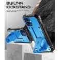 thumbnail image 4 of Poetic Revolution Series for Apple iPhone 12 Pro 6.1 inch Case, Full-Body Rugged Dual-Layer Shockproof Protective Cover with Kickstand and Built-In-Screen Protector, Blue, 4 of 6