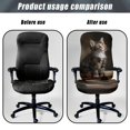 thumbnail image 4 of POLERO Cat Book Pattern Brushed Elastic Fabric Office Rolling Chair Cover with Cozy, Stretch Anti Slip All-in-One Office Chair Cover for Gaming Home, 4 of 7