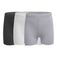 thumbnail image 4 of iixpin Kids Girls 3 Pack Ice Silk Shorts Dance Bike Shorts Gymnastics Yoga Athletic Bottom Safety Shorts Under Dress Black&Gray&White 13-14, 4 of 6