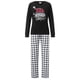 thumbnail image 1 of Pijamas navideños para toda la familia: camisetas de manga larga con estampado de gorro de Papá Noel y pantalones a rayas. Ropa de dormir navideña., 1 of 9
