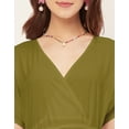 thumbnail image 5 of Moomaya Solid Rayon Short Sleeve Fit & Flare Dress - V Neck Summer Dress, 5 of 9