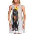 thumbnail image 1 of Fotbe Dachshund Sitting in Bathtub Vestido de Verano sin Mangas para Mujer – Vestido Midi Línea A, Estilo Camiseta Floral, Vestido Playero Casual y Fluido, 1 of 7