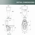 thumbnail image 5 of 19 Inch Tall Toilet for Seniors, Elongated High Toilet, Comfort Bowl Height ADA Toilet, Seat Height 20 Inch, Two-Piece Single Flush 1.28 GPF,12” Rough In,Bone Color, for Bathroom, 5 of 9
