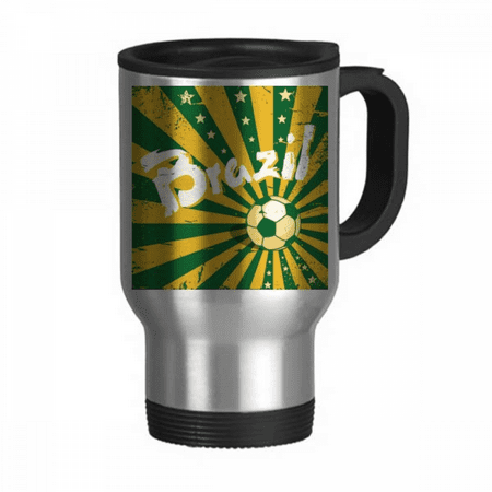 

Soccer Yellow Green Brazil Brazil Culture Travel Mug Flip Lid Stainless Steel Cup Car Tumbler Thermos