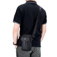 thumbnail image 4 of Men Leather Belt Bag Travel Messenger Crossbody Cell Phone Purse Wallet, 4 of 7
