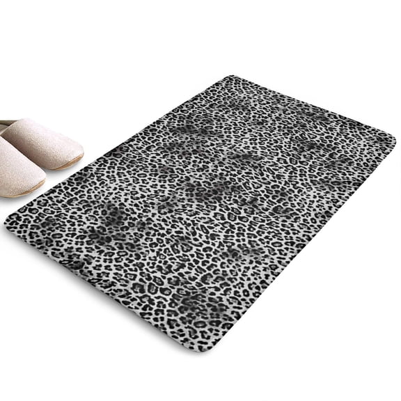 Black and Tan Leopard Print Flannel Non Slip Door Rugs,Washable Door Mats Indoor,Decorative Door Mats,Dirt-Resistant and Absorbent Doormat for Entrance,Bedroom,Kitchen,Bathroom,23.5x16in(60x40cm)