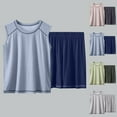 thumbnail image 6 of Beollynier Children's Summer Casual Round Neck Loungewear Set - Plain Sleeveless Top and Elastic Waist Shorts - Comfortable Vest Outfit for Boys and Girls Ages 3-16, 6 of 6