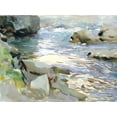 thumbnail image 2 of Sargent, John Singer 14x12 White Modern Wood Framed Museum Art Print Titled - Stream and Rocks, 2 of 4