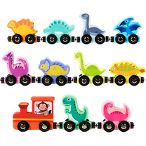 Magnetic Wooden Dinosaur Number Train Building Blocks Set, Children's Educational Splicing Toy, Early Learning STEM Construction Kit for Kids Ages 3 