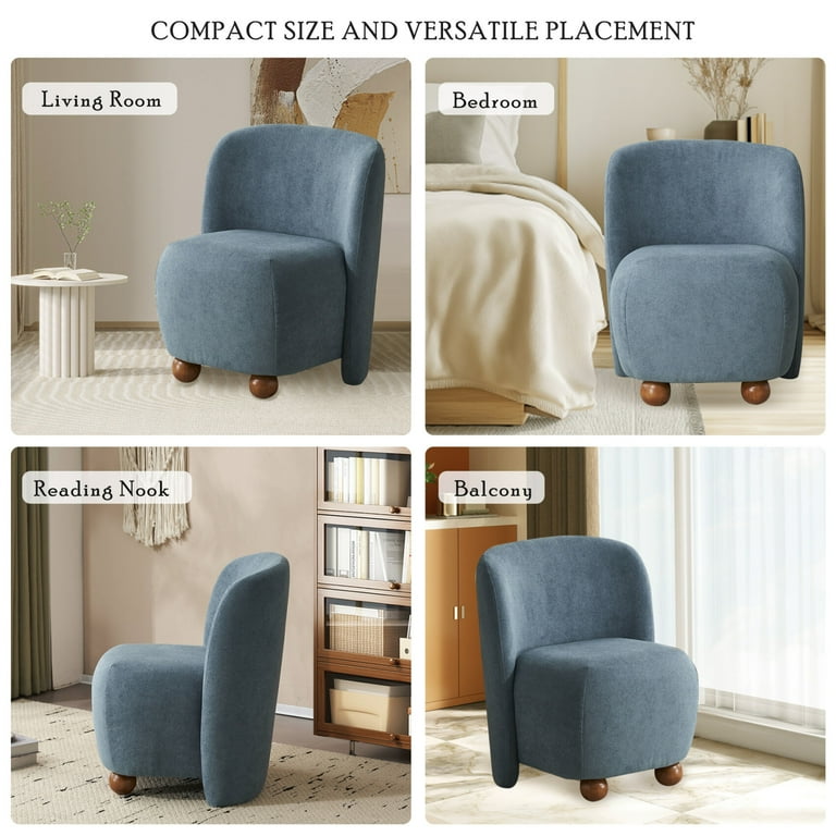 Small Space Low Comfortable Chairs Modern Armless Accent Chair