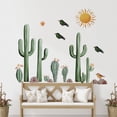 thumbnail image 2 of Adhesivos de pared de PVC con cactus con pájaros y sol, 30 x 90 cm, 2 of 3