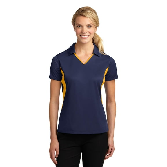 Sport-Tek LST655 Womens Side Blocked Micropique Sport-Wick Polo Collared Shirt