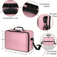 thumbnail image 4 of Fireproof Document Organizer Bag with Lock, Pink File Storage Case with Multi Pockets & Shoulder Strap, 4 of 6