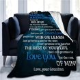 thumbnail image 5 of 1pc Grandson Blanket from Grandma & Grandpa Golden Plush Flannel Bedspread with Name Message 30s Yarn All Season Soft Gift for Bed Couch & Sentimental Keepsake for Grandkids, 5 of 7