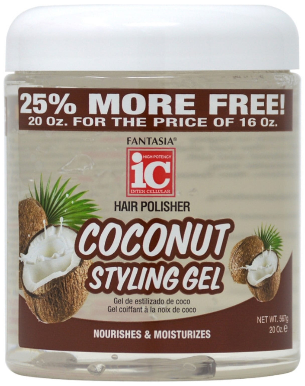 Fantasia Coconut Styling Gel 20 oz (Pack of 3)