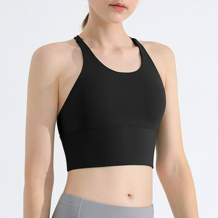 

Hesxuno Women s Thin Shoulder Strap Sports Bra Women s Shockproof Gathering Underwear No Steel Ring Vest Sports Yoga Fitness Wear