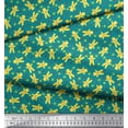 thumbnail image 3 of Soimoi Green Cotton Poplin Fabric Star & Snowman Kids Print Sewing Fabric Yard 56 Inch Wide, 3 of 3