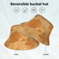thumbnail image 4 of Fisherman Hat 22.8×5.9in Skin-Friendly Lightweight Breathable Folding Reflective Double Face For Daily Travel Business Camping Sandybrown Marble_1, 4 of 8