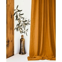 The Cozy Creations Set of 2 Rod Pocket Window Panels, 100% Cotton Curtain for Door ,Bedroom, Living Room and Kitchen, Thik Cotton Extra Long Blackout Curtains, Cinnamon, 44" Wide x 63" Length