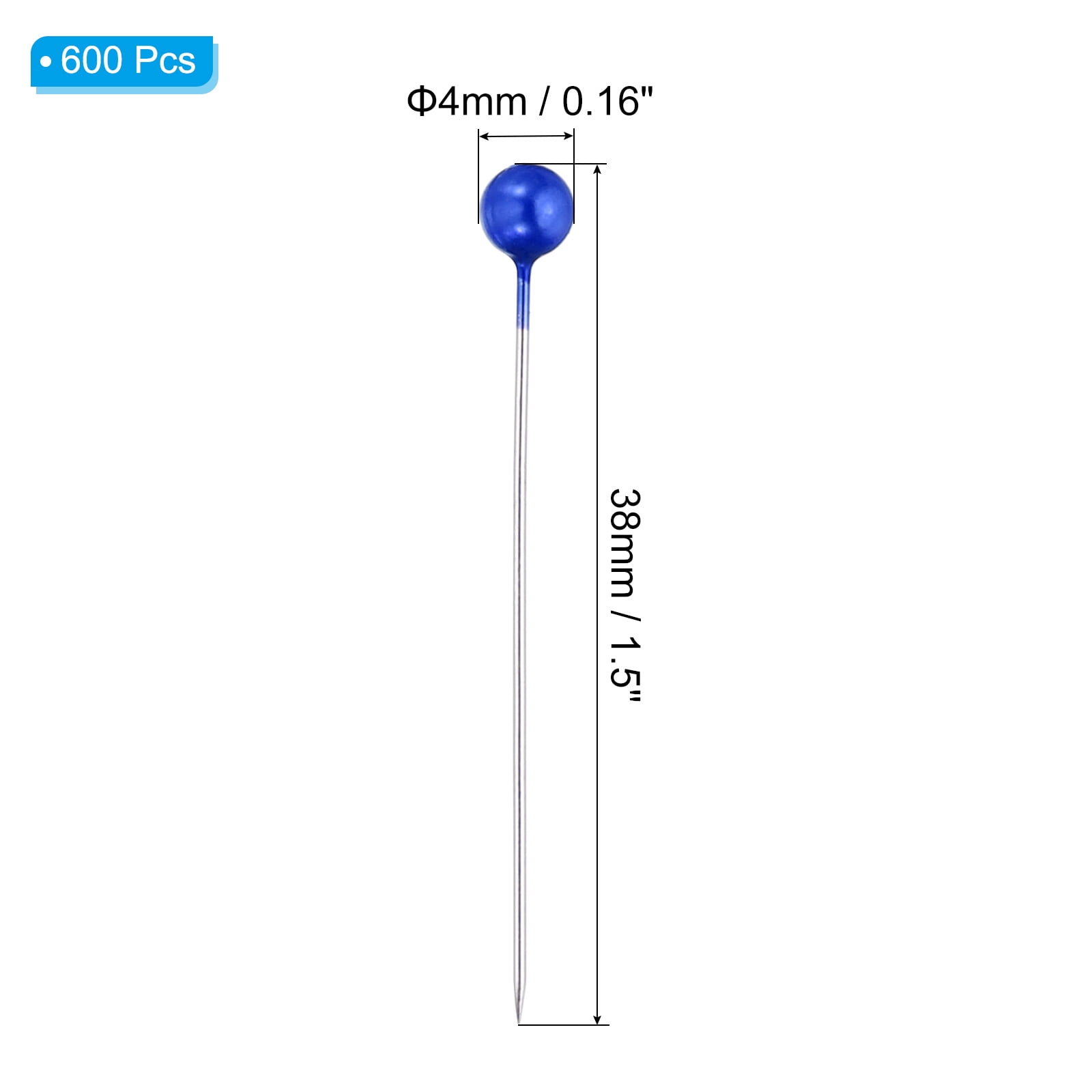 Unique Bargains Sewing Pins Straight Pin with Pearlized Ball Head for DIY Blue