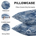 thumbnail image 5 of Navy Blue Coastal Throw Pillow Covers 16x16 Inch Set of 2, Summer Beach Ocean Coral Starfish Waterproof Outdoor Pillow Covers, Decorative Cushion Pillowcases for Couch, Sofa, Bed, Garden, Patio, 5 of 9