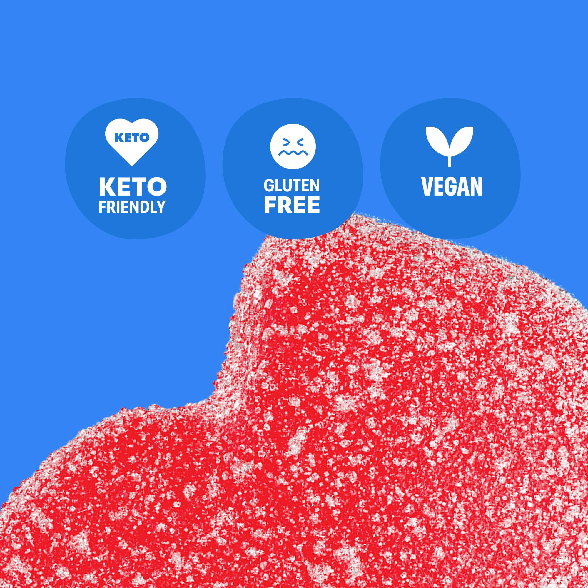 Shameless Snacks Red Raspberry Sour Gummy Candy, Low Calorie Keto Friendly High Fiber Low Sugar Healthy Candy, Gluten Free, 1.8 oz Bag