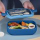 thumbnail image 5 of Fiambrera portátil con botella de agua | Caja bento apta para microondas con compartimentos y utensilios | Recipiente hermético para preparar comidas, ideal para estudiantes y oficinistas, 5 of 6