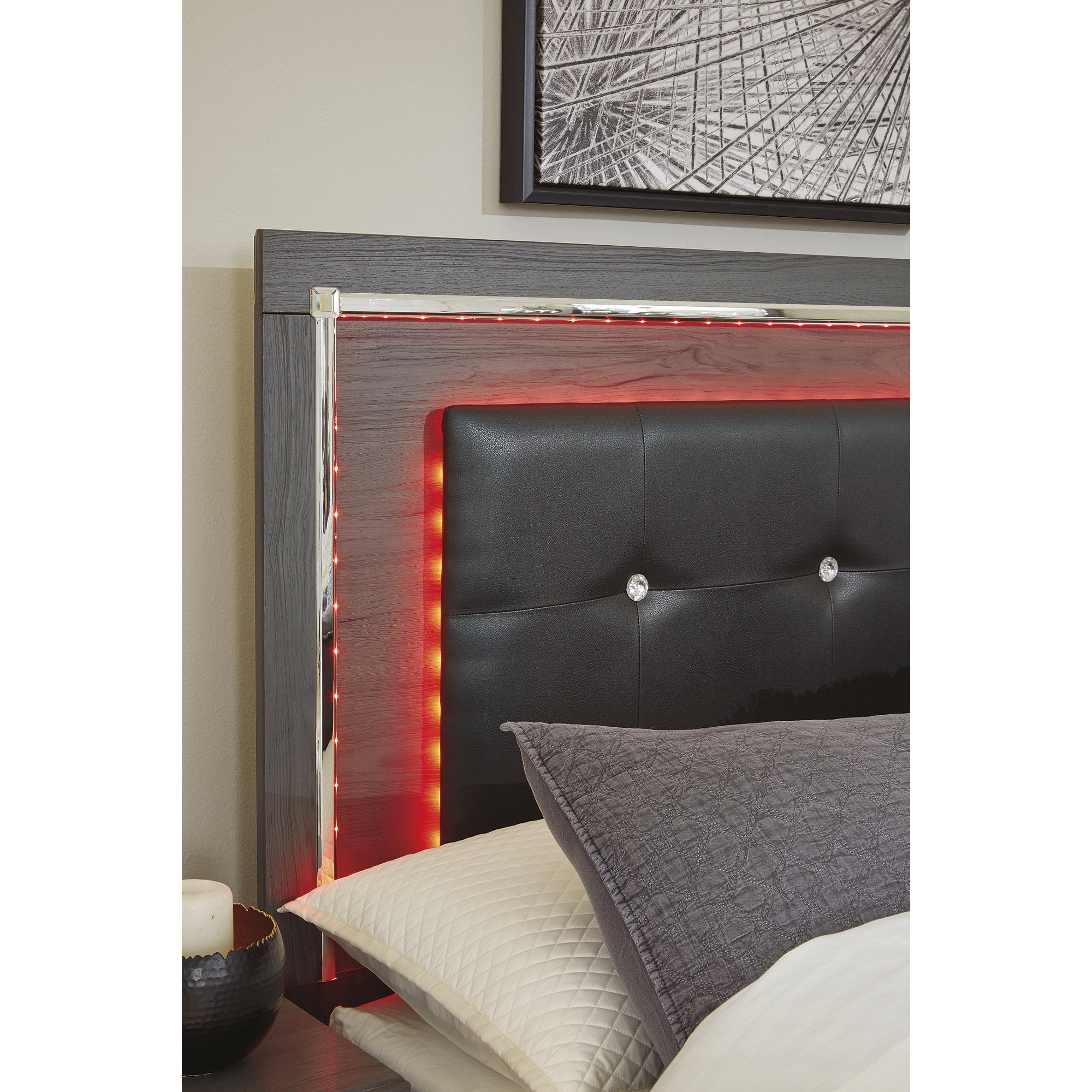 Signature Design by Ashley Lodanna Queen Upholstered Panel Headboard Gray (Headboard Only)