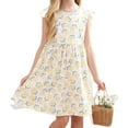 thumbnail image 2 of Kiviey Girls Dresses Summer Thin New Style Floral Trendy Outer Wear Short Sleeve Princess Dress Birthday Party Gown Size 6-7, 2 of 5