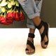 thumbnail image 1 of Moda Mujer Gente Pisos Zapatos casuales Tacón de cuña hueco Sandalias casuales Wmkox8yii shjk4373, 1 of 4