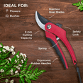 thumbnail image 2 of Nevlers 8 in. Red Heavy Duty Bypass Garden Pruning Shears, 2 of 9
