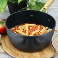 thumbnail image 7 of Oster Abbottsford 2.5 Quart Nonstick Aluminum Saucepan with Glass Lid in Black, 7 of 7