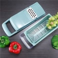 thumbnail image 3 of Inteprter Pelador de frutas y verduras para ensalada 5 en 1, cortador, cortador, picador, rallador, herramienta de cocina Cocina y Comedor Azul Inteprter HA025445-02, 3 of 6